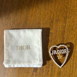 AUTHENTIC Christian Dior hair clip brass with crystals J’Dior